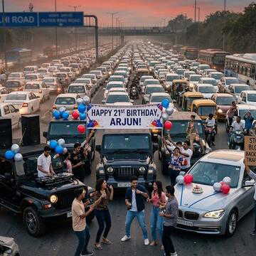 Birthday party on Delhi road triggers backlash over traffic disruption