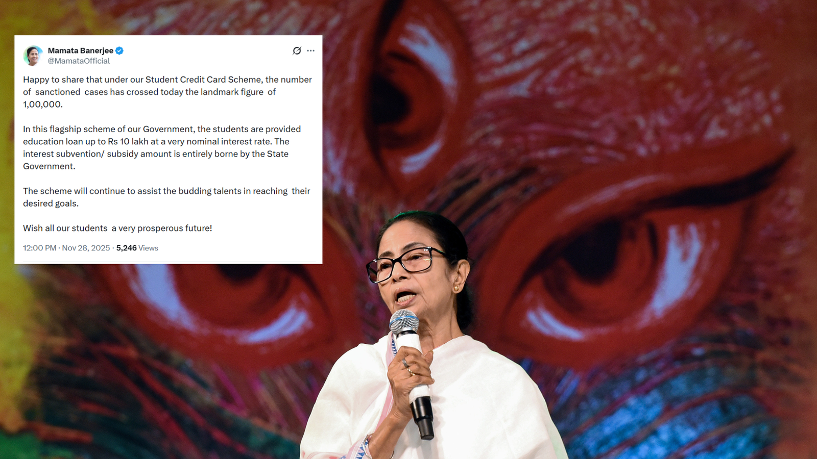 Student Credit Card Scheme crosses 1 lakh sanctioned loans, announces CM Mamata Banerjee