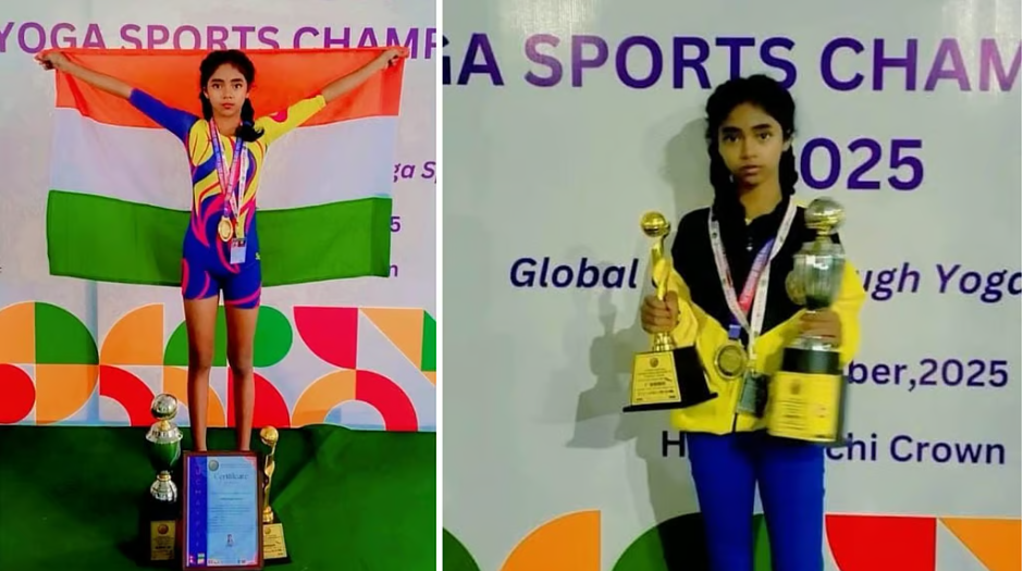 Bardhaman’s 12-year-old Pratyusha Kole wins gold for India at Nepal Yoga Championship