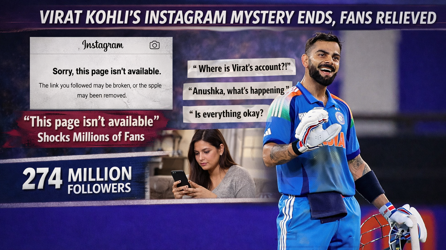 Fans breathe easy as Virat Kohli’s Instagram account makes surprise comeback