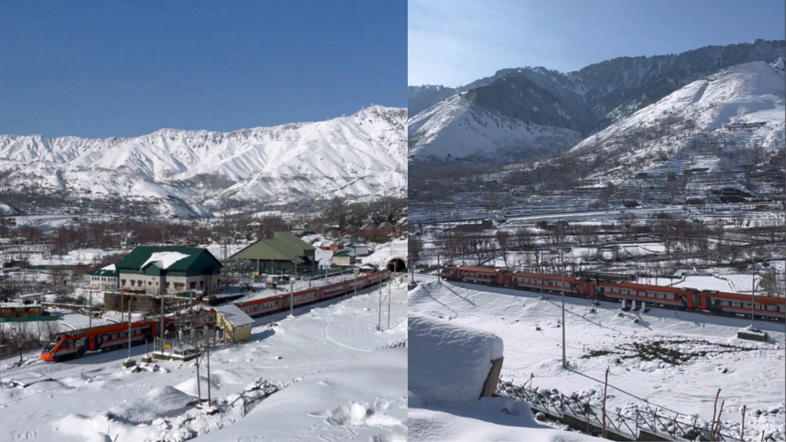 WATCH | Viral video shows Vande Bharat Express gliding through snow-covered Kashmir