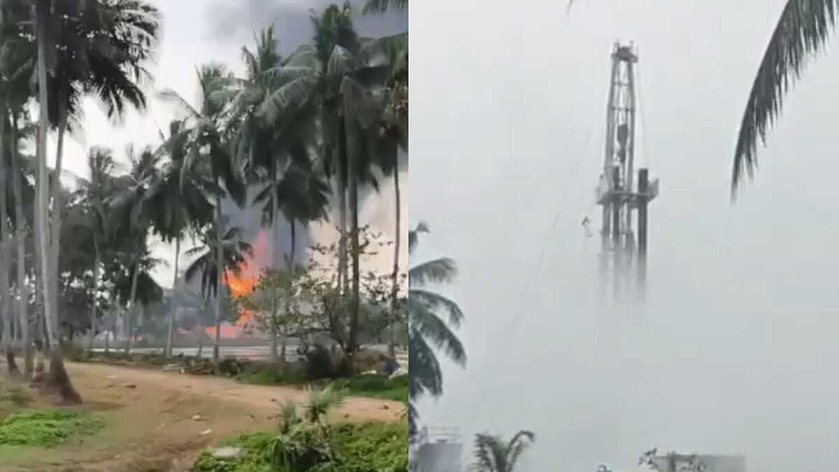 Major gas leak at ONGC well in Konaseema triggers fire, villagers evacuated