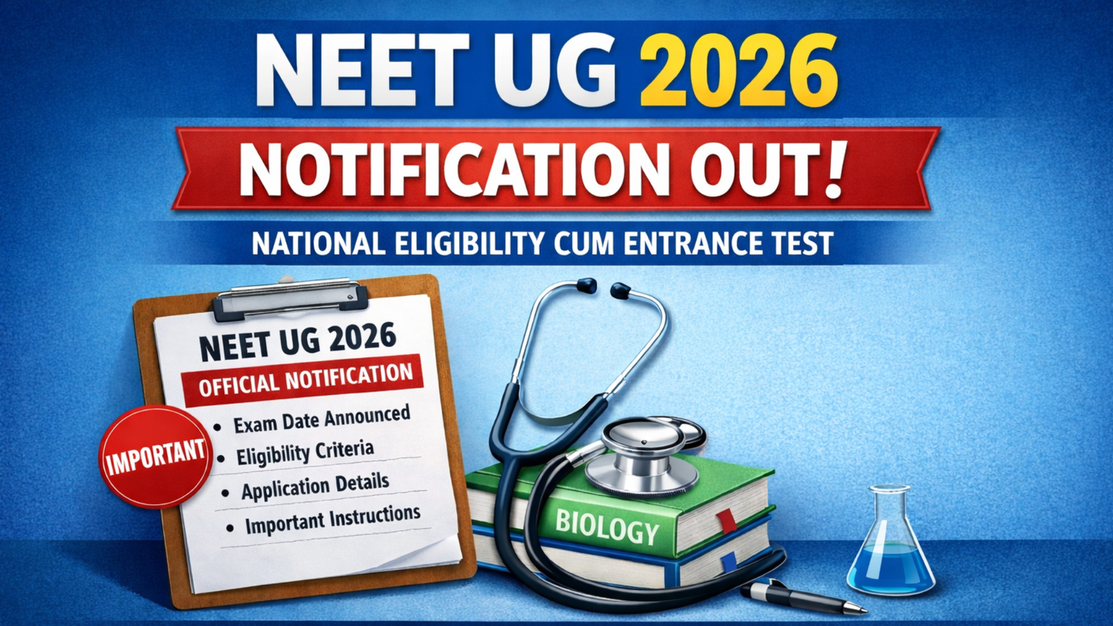 NEET UG 2026 notification out: Check eligibility criteria, steps to apply & other details