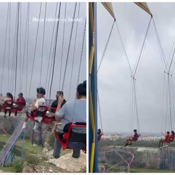 Stuck 200 feet up: Ride halted mid-air after guest uses phone, passengers left suspended | WATCH