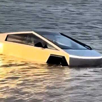 ‘Yo sir, you can’t park there’: Driver tries to ride Tesla Cybertruck in Texas lake