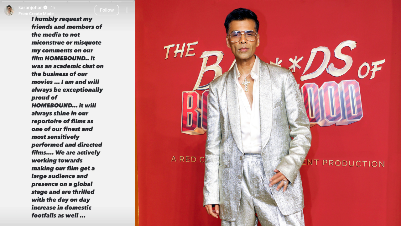 Karan Johar clarifies his comments on 'Homebound' says, 'it was an...'