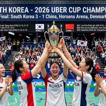 South Korea clinch third Uber Cup title with dominant win over China