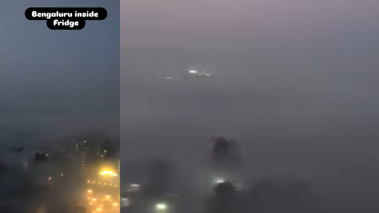 ‘Bengaluru inside fridge’, Viral video shows the effects of Cyclone Dwitha in Bengaluru, city wrapped in fog