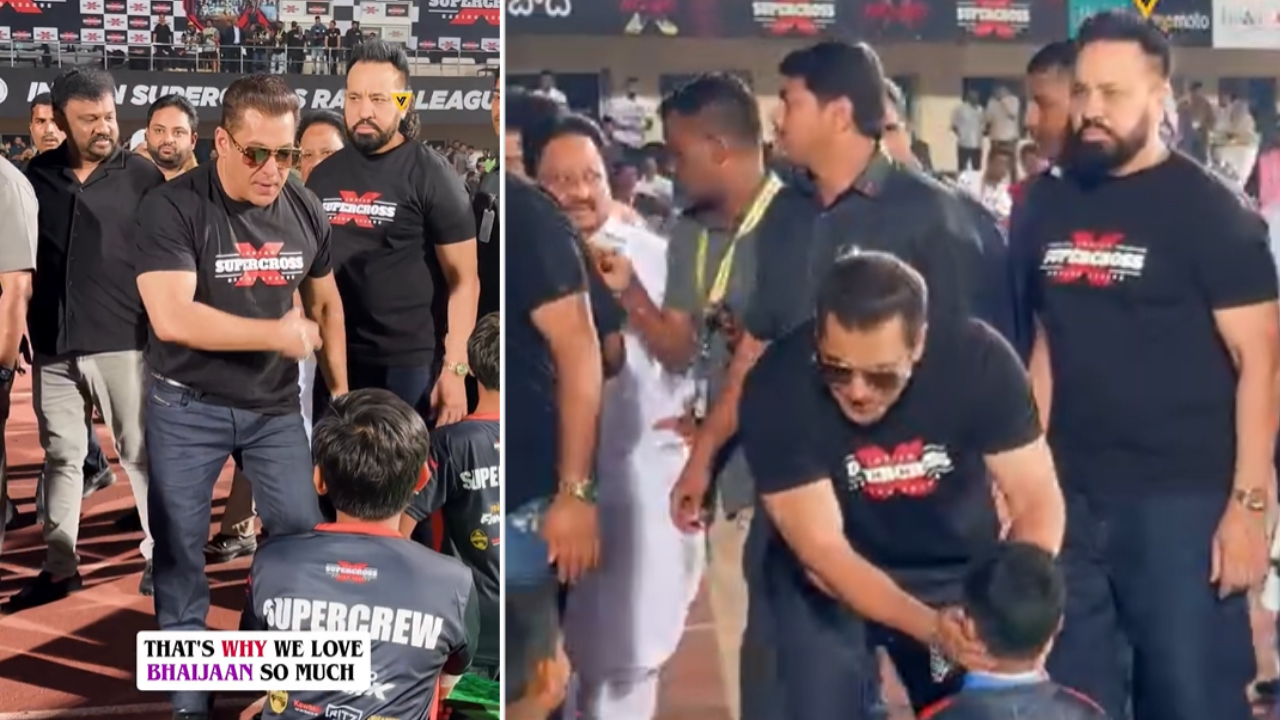 Salman Khan’s sweet moment with kids in Hyderabad goes viral| Watch