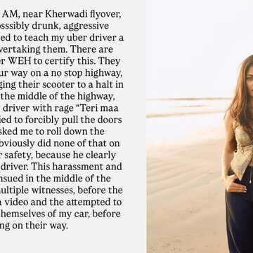 'They tried to pull the doors open': Actor Nimisha Nair claims drunk men blocked her cab on no-stop highway at 4:50 am in Mumbai