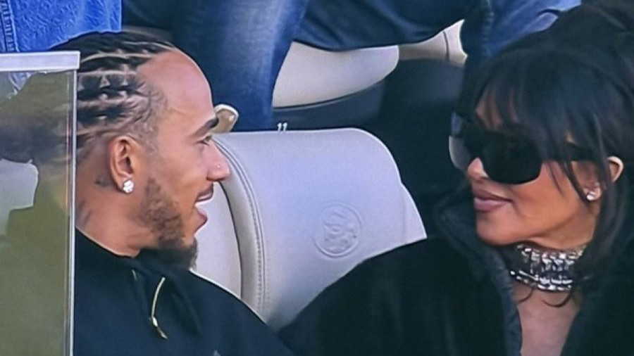 Hollywood’s hottest new pair? Kim Kardashian and Lewis Hamilton seen together at Super Bowl LX