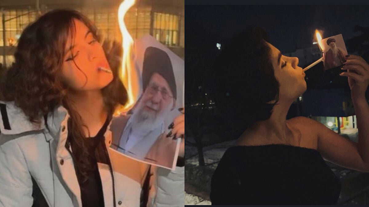 Iran protests return as women use fire and cigarettes to defy Khamenei