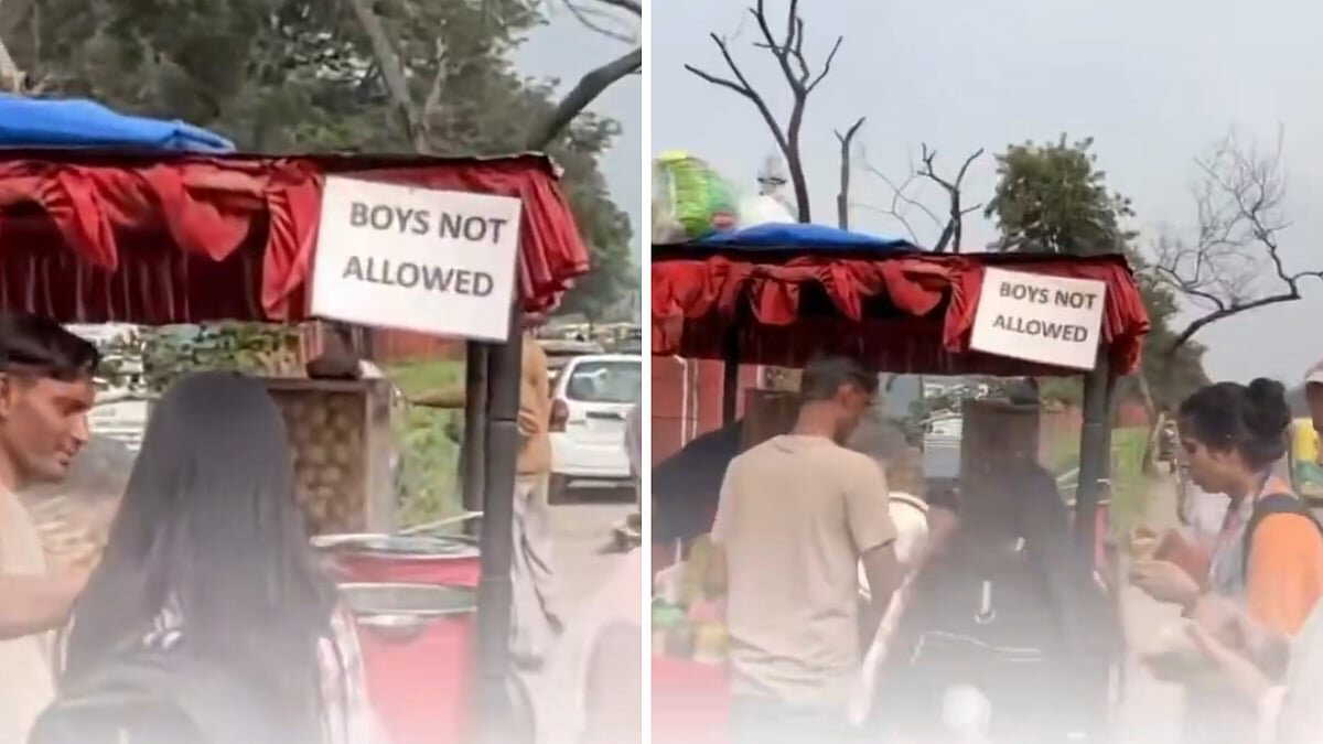 'Boys Not Allowed' board puts up by street food vendor goes viral, watch video