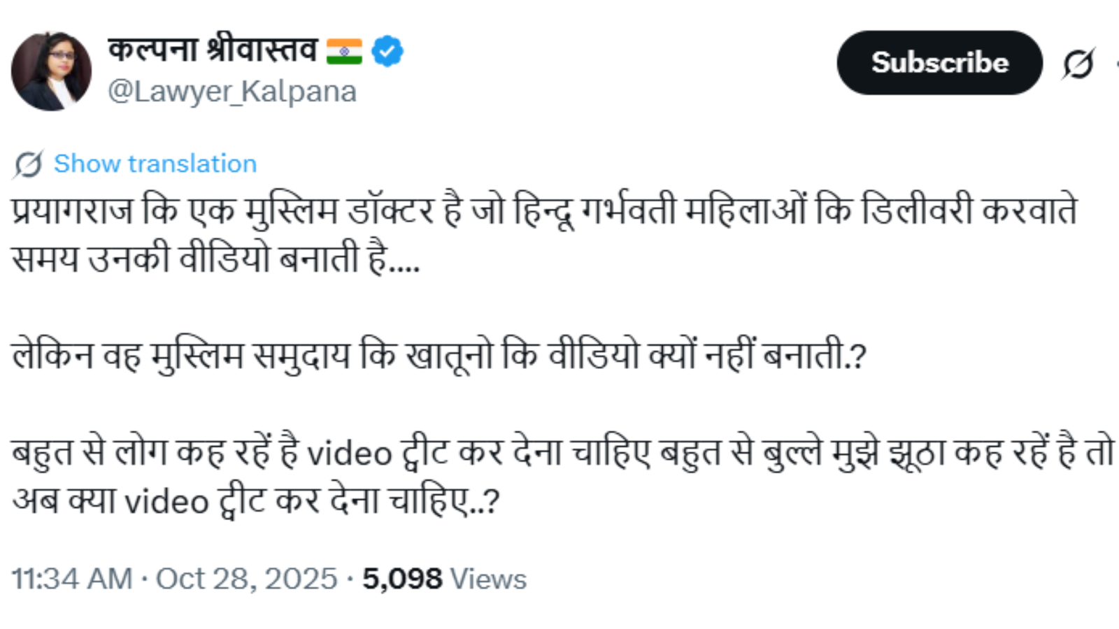 Outrage erupts after post claims Muslim doctor recorded Hindu women’s delivery videos