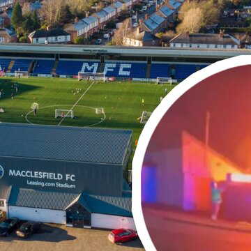 Fire breaks out at Macclesfield FC’s Moss Rose Stadium in suspected arson attack