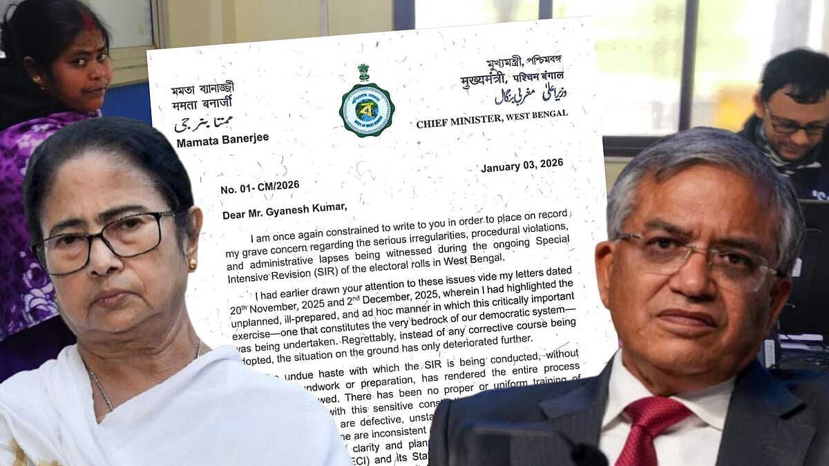 Mamata Banerjee flags voter name deletions, hearing harassment in letter to Gyanesh Kumar