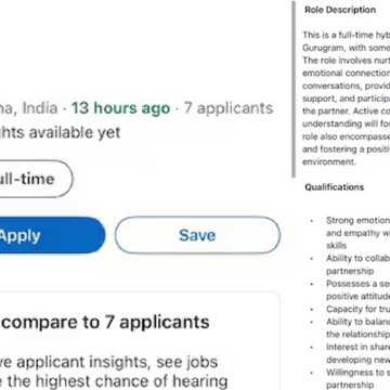 Full-time girlfriend role? LinkedIn post from Gurugram goes viral with 26 applicants