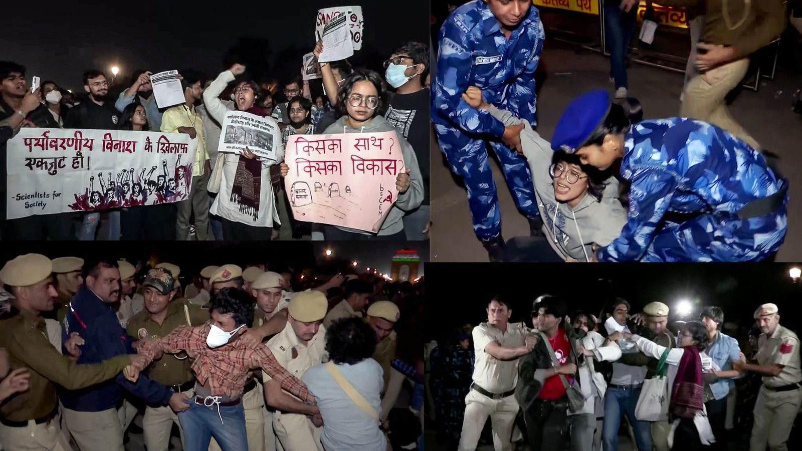 ‘Bacche saans nahi lete kya?’: Delhiites stage massive clean air protest at India Gate, dozens detained