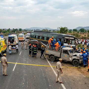 Tragic crash in Madhya Pradesh leaves 10 dead, 35 injured in bus-truck collision