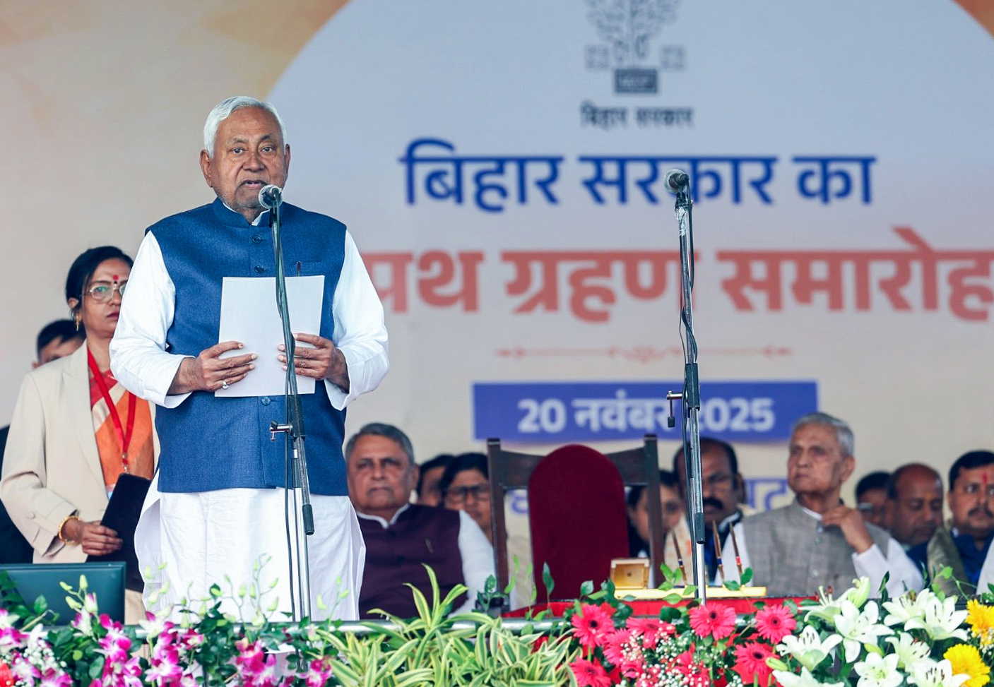 Nitish Kumar takes oath as Bihar CM for record 10th time; 26 ministers join new cabinet