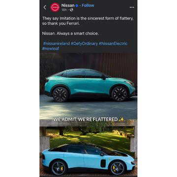 Nissan takes a swipe at Ferrari’s Luce, then quietly deletes the post