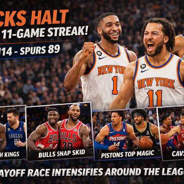 Knicks snap Spurs’ 11-game winning streak; Bulls end slump as contenders roll