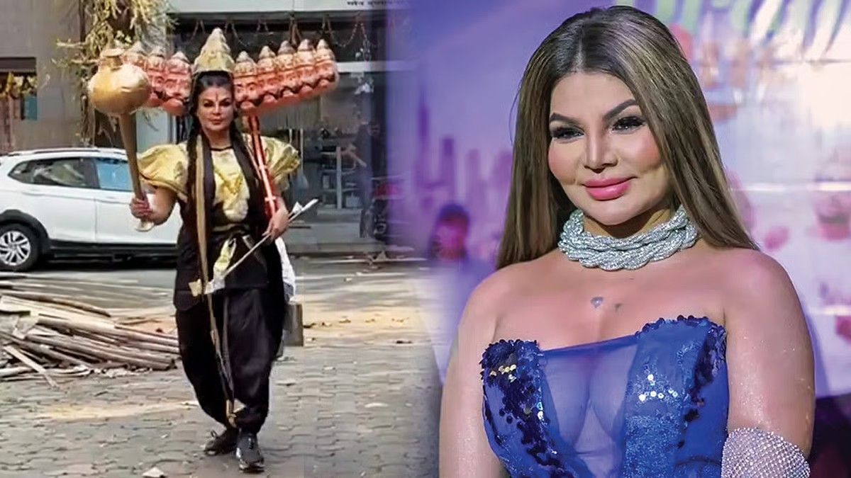 Watch: Rakhi Sawant turns Ravana for Dussehra, dances to ‘Chammak Challo’