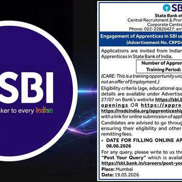 SBI apprentice recruitment 2026 released for 7120 vacancies: Here’s how to apply