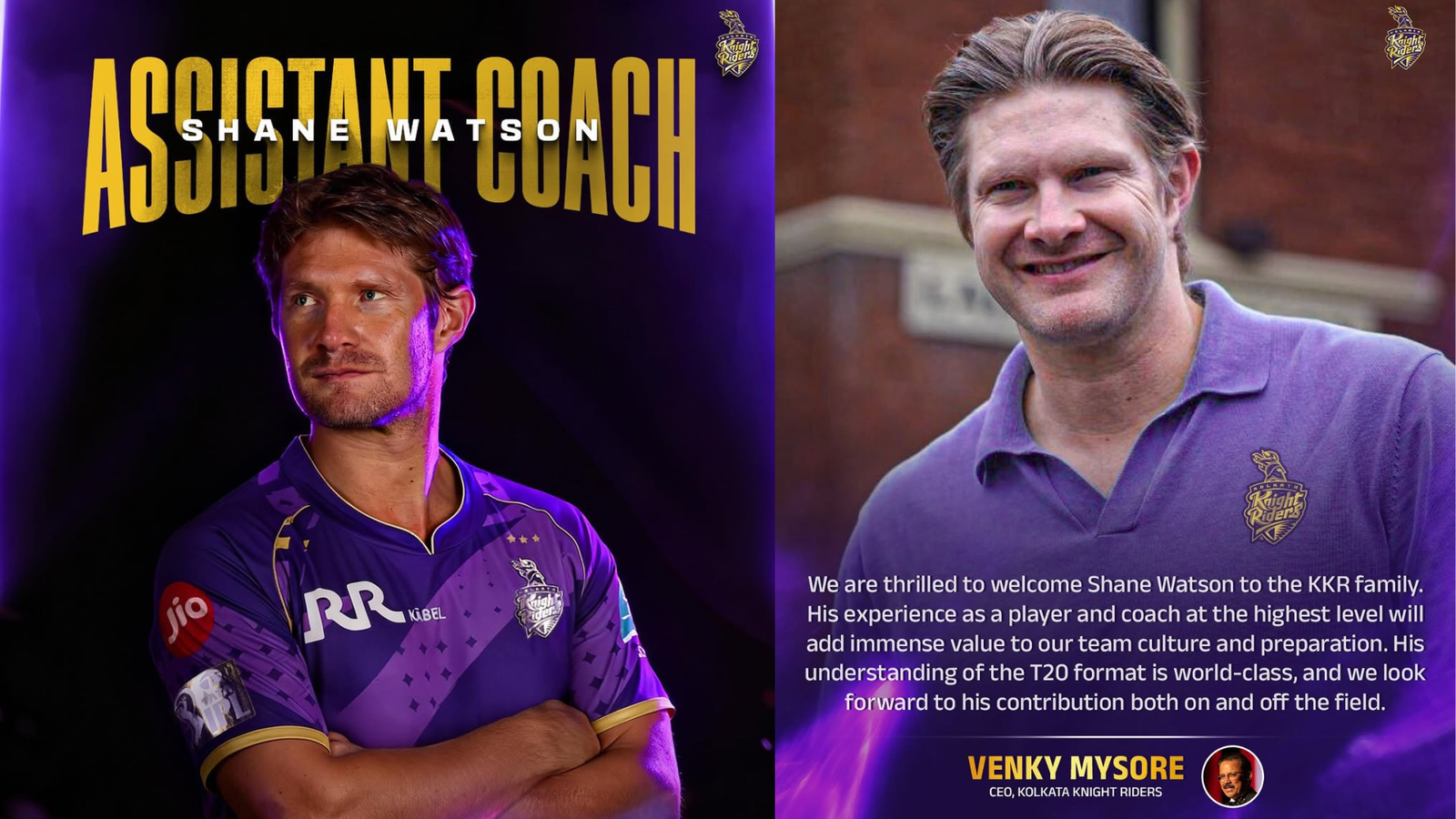 KKR appoints Shane Watson as assistant coach ahead of IPL 2026