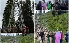 Panic in Gulmarg as gondola service stalls mid-air, nearly 300 tourists rescued