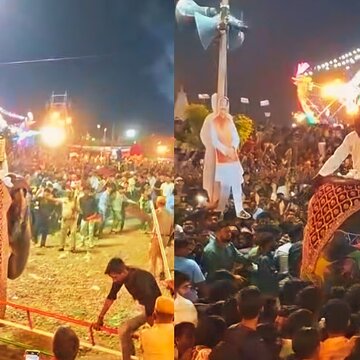 Rampaging elephant causes chaos at Kota’s Lakshminarayan Dussehra procession