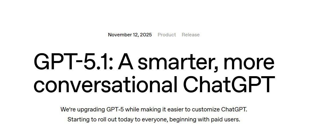 OpenAI unleashes GPT-5.1: the GPT upgrade that talks back