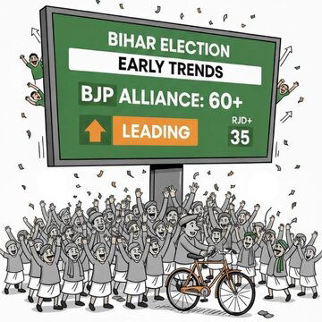 Early trends show BJP alliance leading in more than 60 seats across Bihar