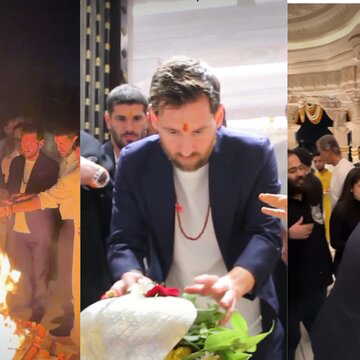 Watch | Lionel Messi joins aarti at Vantara, chants ‘Jai Mata Di’ alongside Anant Ambani, Radhika Merchant