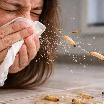 Woman sneezes multiple 1-inch worms in rare nasal infection case