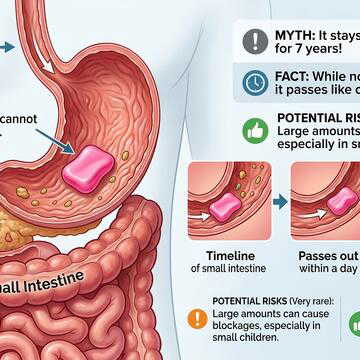 Swallowed chewing gum by mistake? Doctor reveals if it really stays in your stomach for years