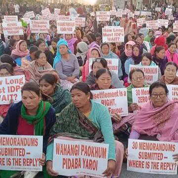 Meiteis displaced by Manipur conflict protest over delayed resettlement