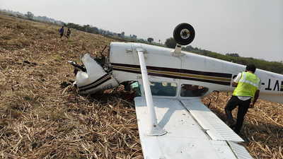 Private plane crashes in Karnataka after mid-air engine failure, captain and trainee critically injured