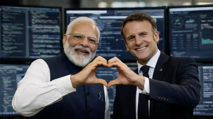 AI Summit moment: French President Macron posts AI generated heart image with PM Modi, wins internet