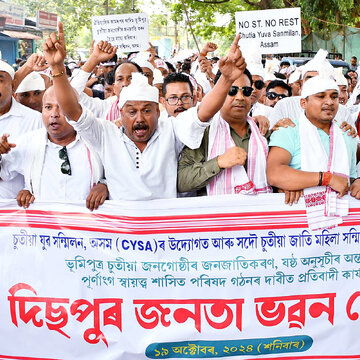 Chutia protest sees thousands march in Assam’s Dhemaji seeking ST status