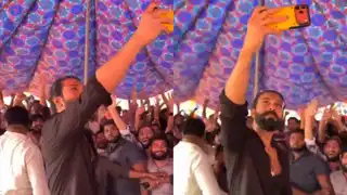 Ram Charan spotted with eye bandage after injury, meets fans ahead of birthday