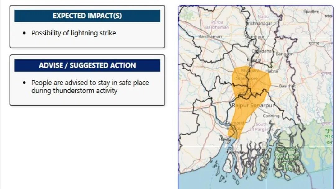 Just In: IMD issues 'Orange Alert' across parts of Kolkata, South 24 Parganas, and more - all details here