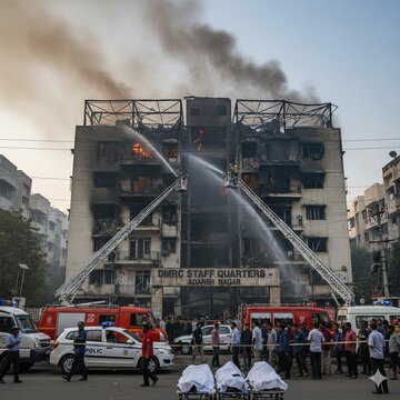 Fire broke out at the DMRC staff quarters in Adarsh Nagar, Delhi, killing three people