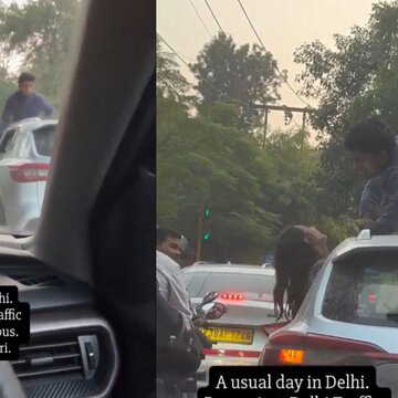 'I hope he falls', Delhi couple’s risky kissing stunt on moving car, Police takes action: WATCH