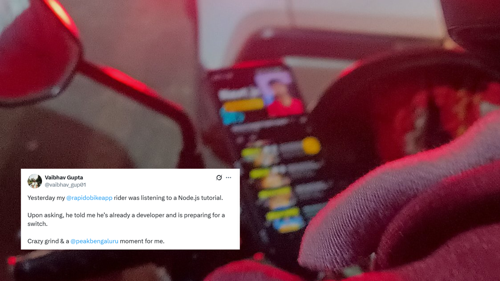 Bengaluru man spots Rapido rider learning coding mid-ride, internet calls it ‘peak hustle’