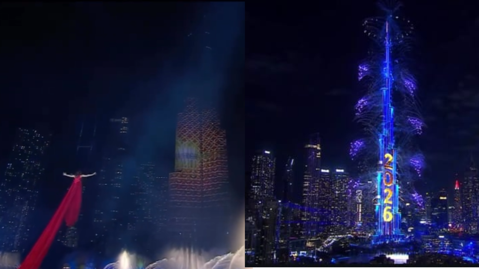 WATCH | Woman conducts orchestra mid-air beside Burj Khalifa during Dubai’s New Year’s Eve show