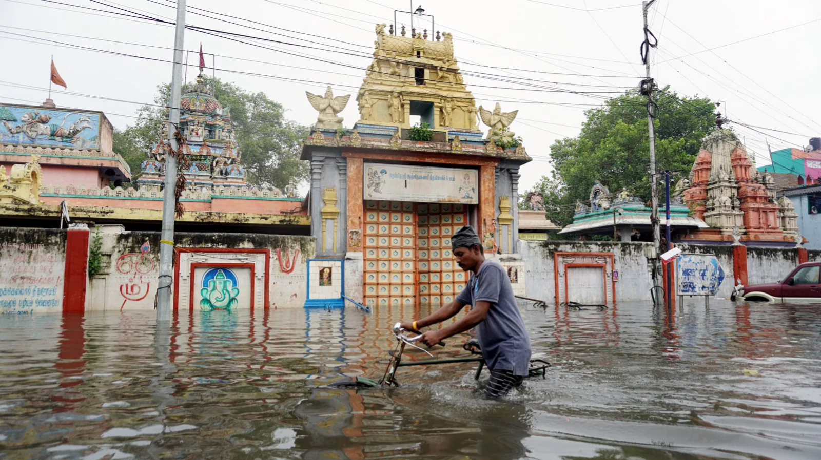 Chennai battles waterlogged streets as Diwali rain hits for second day