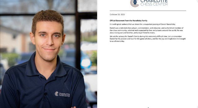 US Chess Grandmaster Daniel Naroditsky dies at 29: Cause of death sparks concerns in chess world