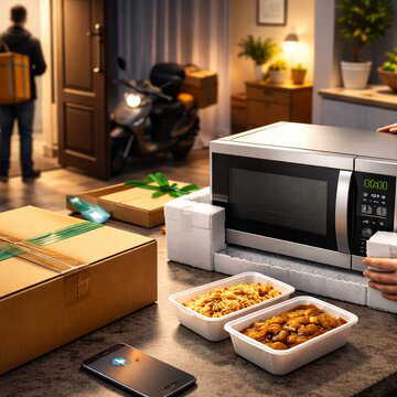 'Feels illegal. Where is the family summit?': Pune woman buys microwave at midnight, instant delivery shocks viewers