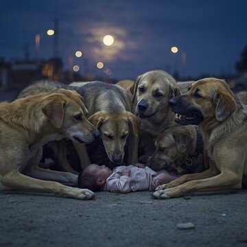 Stray dogs keep abandoned newborn safe in Nabadwip until rescued at dawn